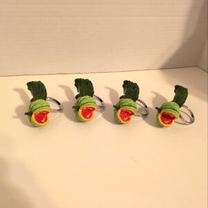 Green Avocado Napkin Rings Set‎